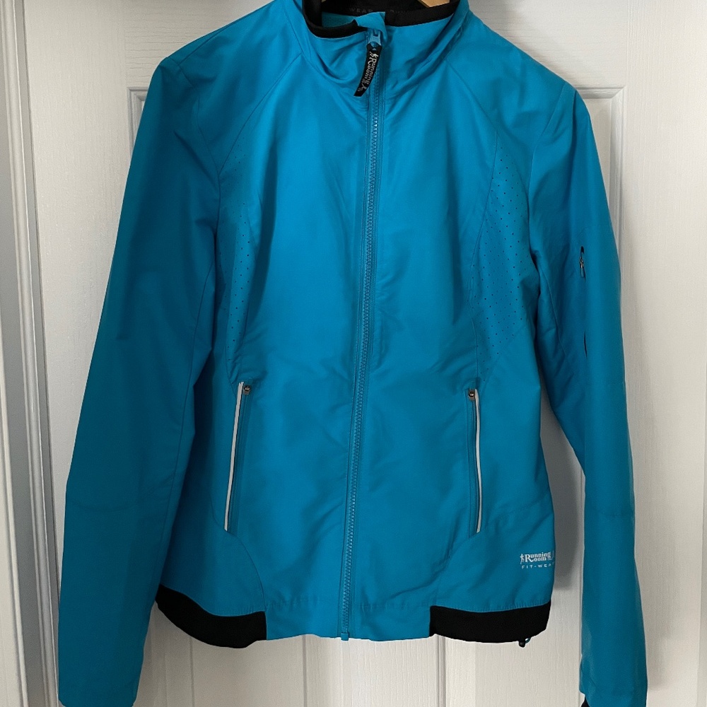 Running Room jacket, blue, size medium